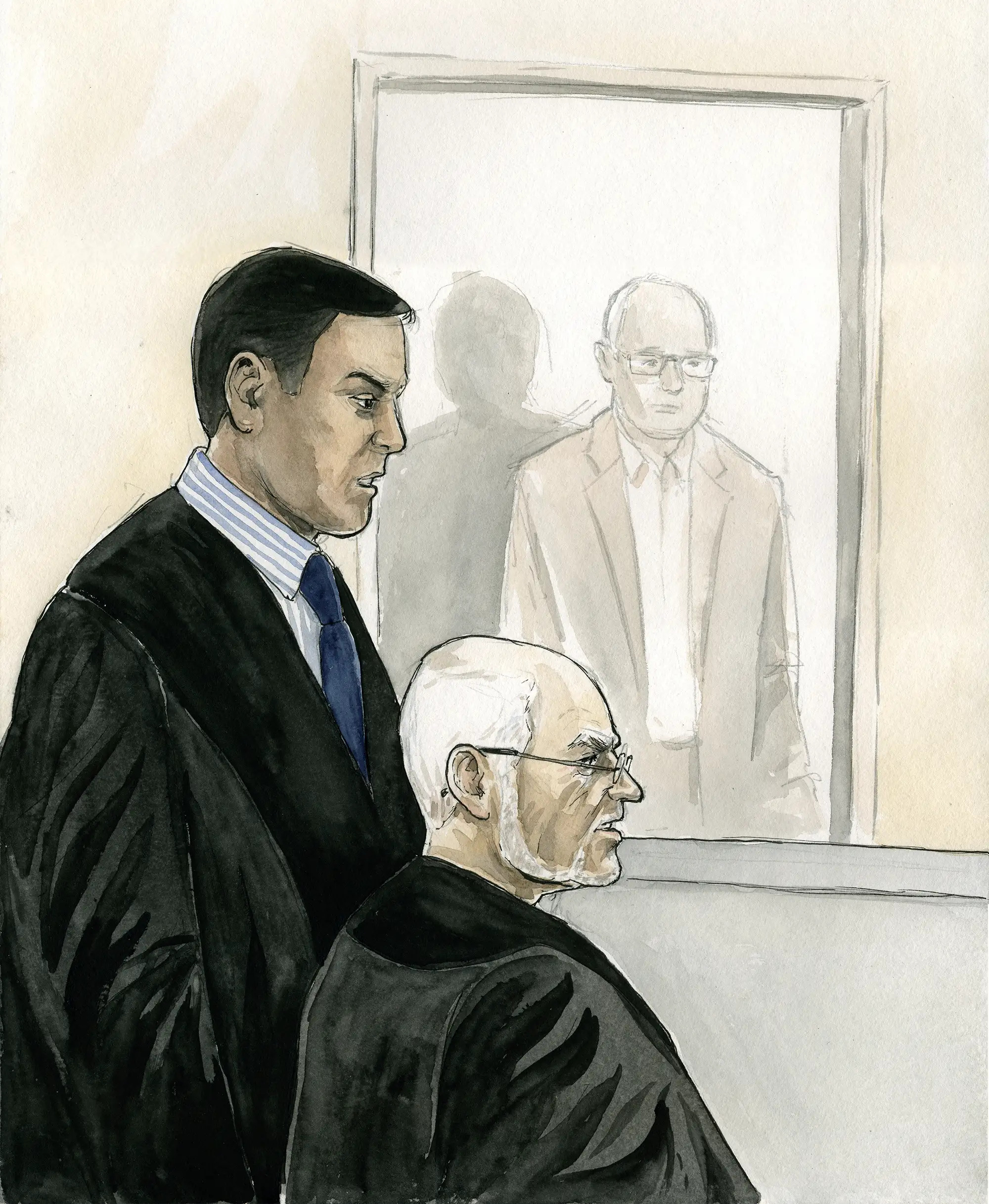 Gerichtszeichnung in Essen - Apotheker-Prozess - Gerichtszeichner Martin Burkhardt