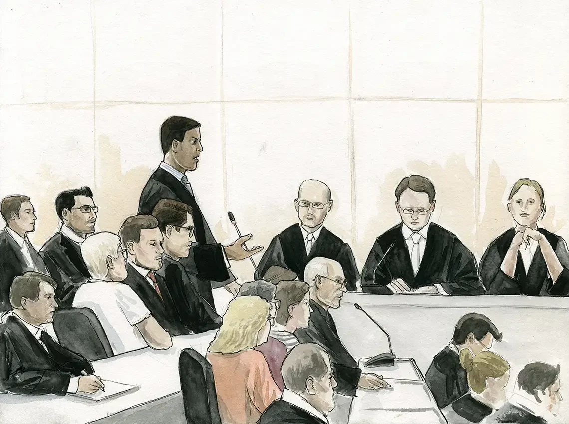 Gerichtszeichnung in Essen - Apotheker-Prozess - Gerichtszeichner Martin Burkhardt