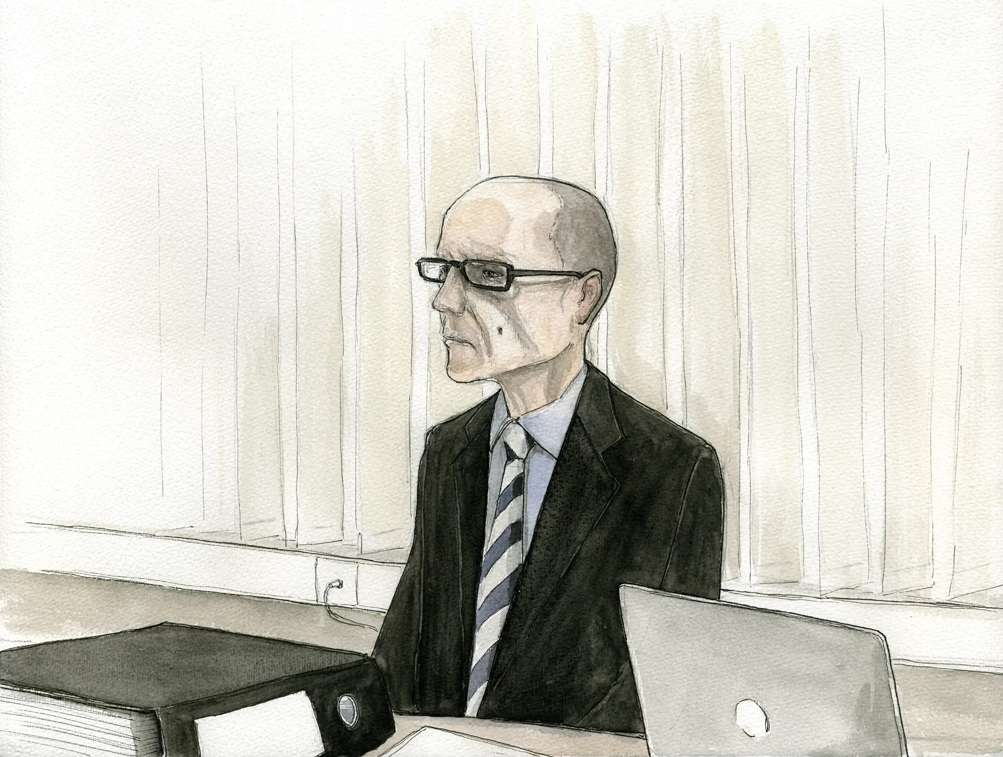 Gerichtszeichnung Nürburgring-Prozess - Gerichtszeichner Martin Burkhardt