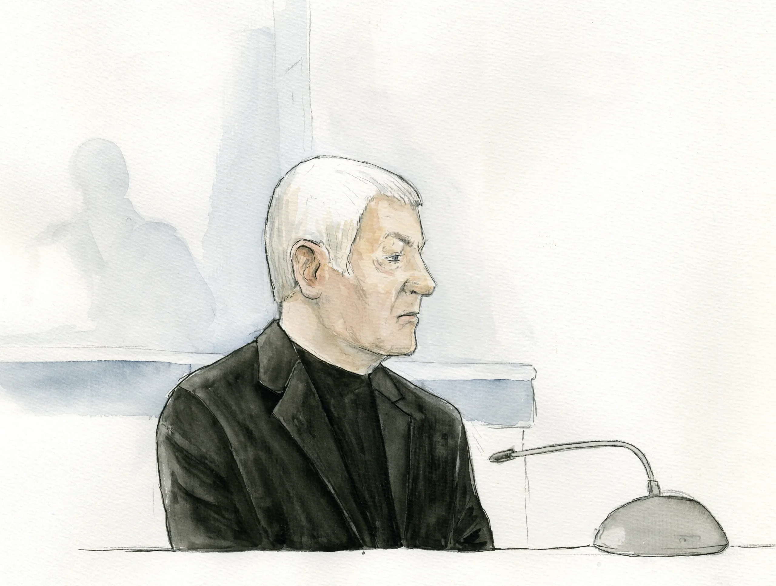 Gerichtszeichnung Schlecker-Prozess - Anton Schlecker - Gerichtszeichner Martin Burkhardt