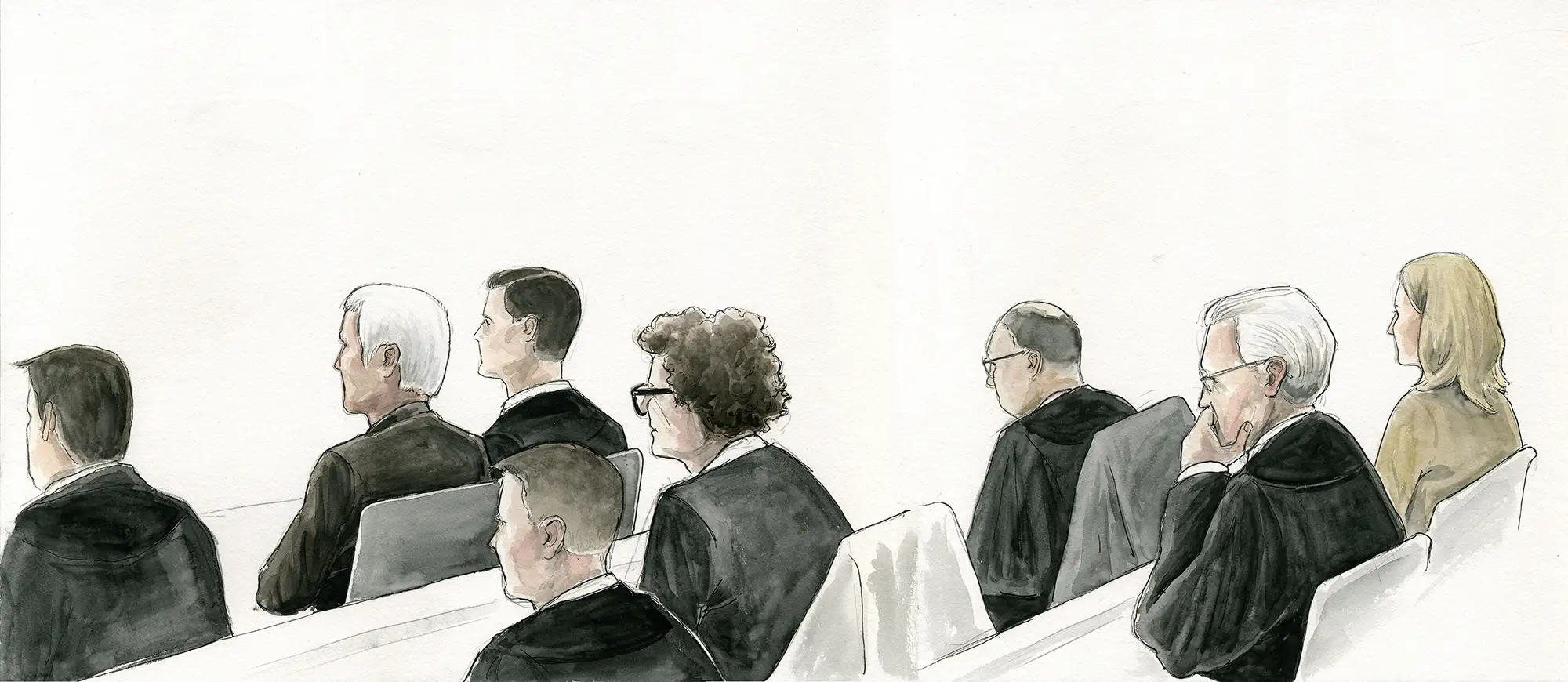 Gerichtszeichnung Schlecker-Prozess - Urteilsverkuendung - Gerichtszeichner Martin Burkhardt