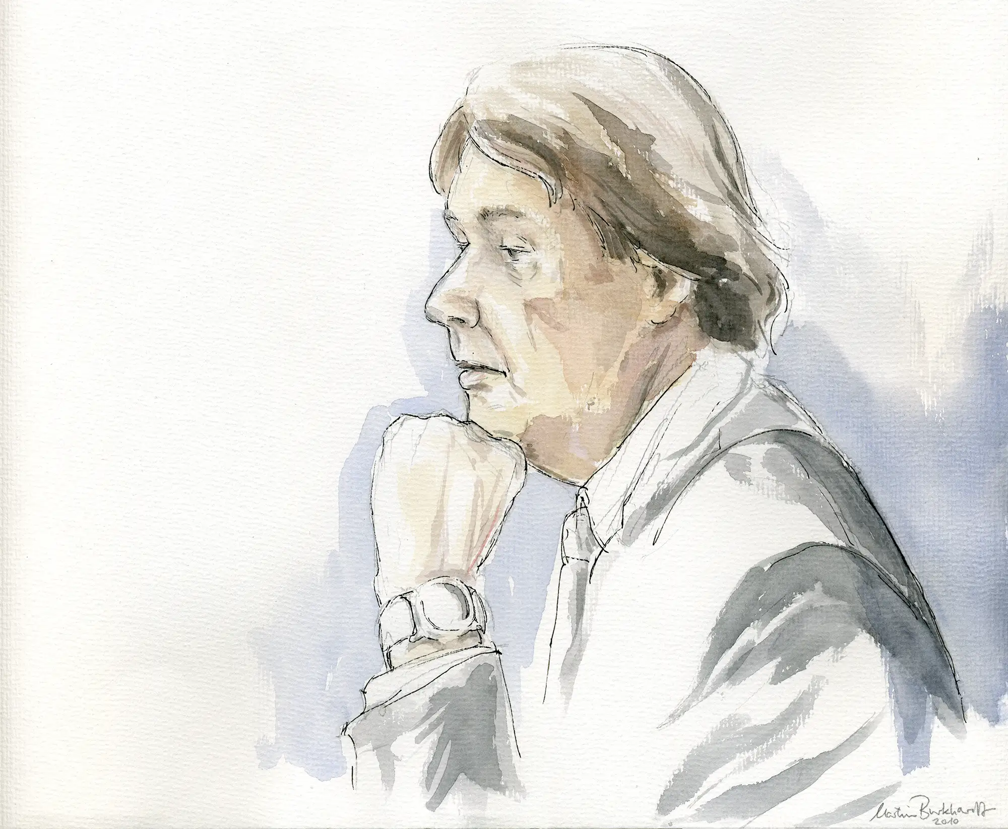 Gerichtszeichnung Kachelmann-Prozess 2010 / 2011: Jörg Kachelmann - Gerichtszeichner Martin Burkhardt