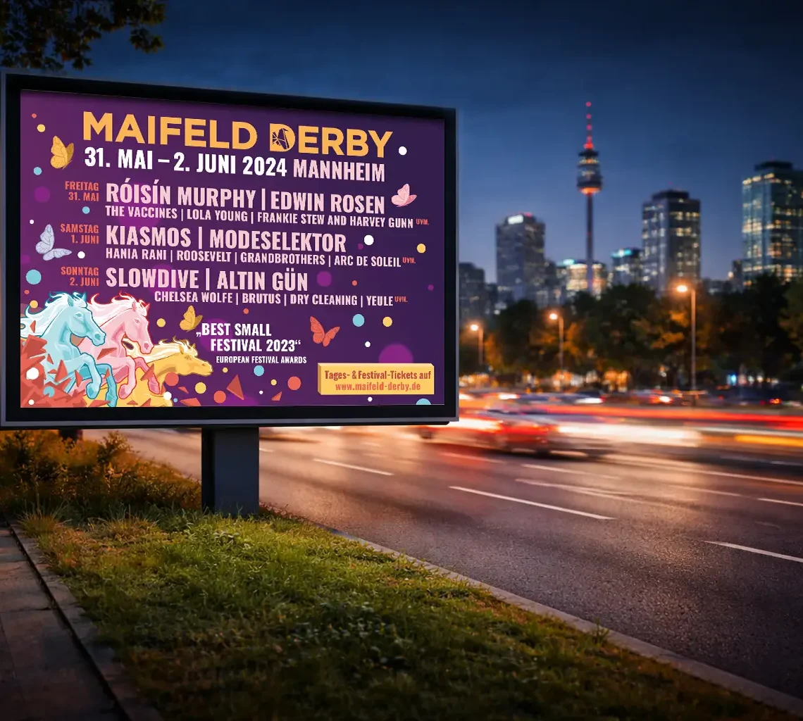 Maifeld Derby 2024: 18/1 Plakat mit Lineup